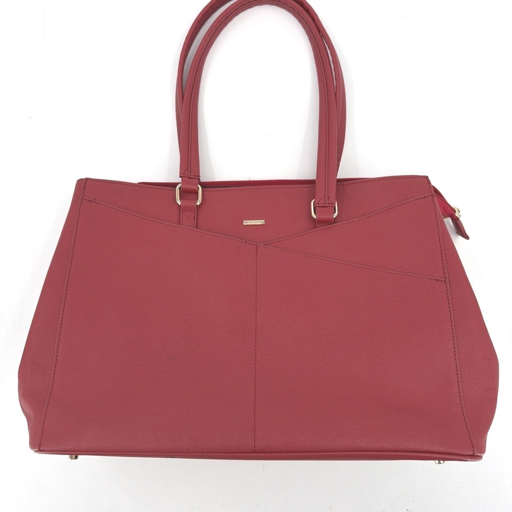 Lovevook Red‎ PU Leather Womens Laptop Bag Lightweight Water Resistant